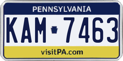 PA license plate KAM7463