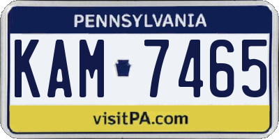 PA license plate KAM7465