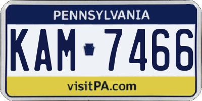 PA license plate KAM7466