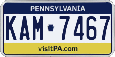 PA license plate KAM7467