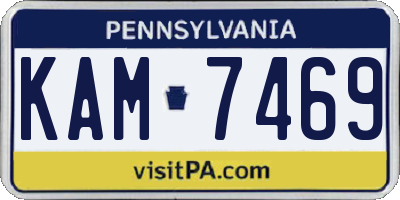 PA license plate KAM7469