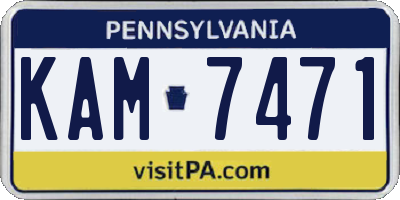 PA license plate KAM7471