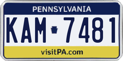 PA license plate KAM7481
