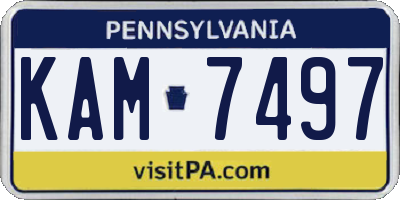 PA license plate KAM7497