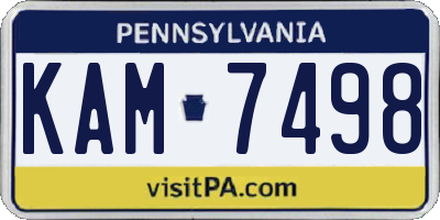 PA license plate KAM7498