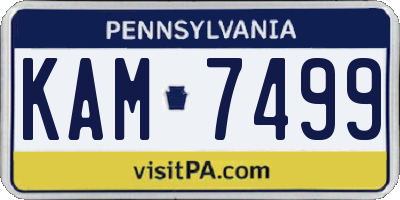 PA license plate KAM7499