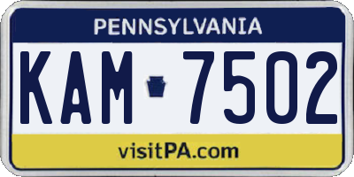 PA license plate KAM7502