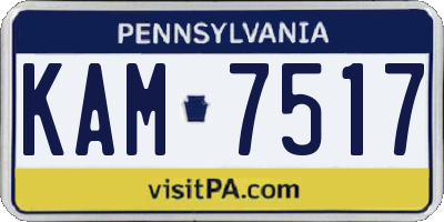 PA license plate KAM7517