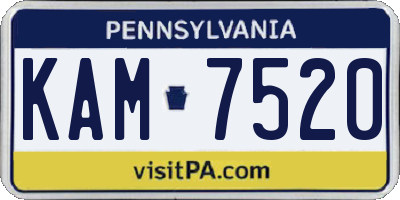 PA license plate KAM7520