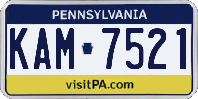 PA license plate KAM7521