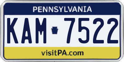 PA license plate KAM7522