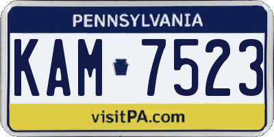 PA license plate KAM7523