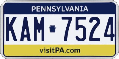 PA license plate KAM7524