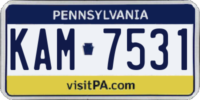 PA license plate KAM7531