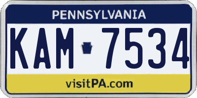 PA license plate KAM7534