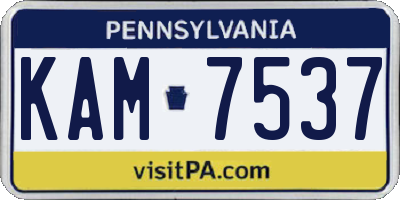 PA license plate KAM7537