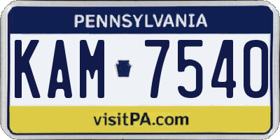 PA license plate KAM7540