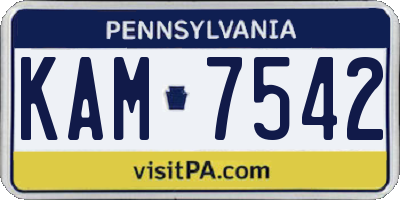 PA license plate KAM7542