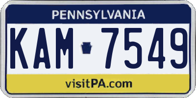 PA license plate KAM7549