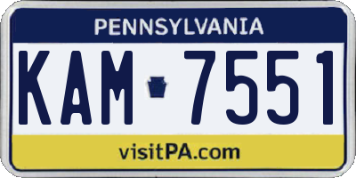 PA license plate KAM7551