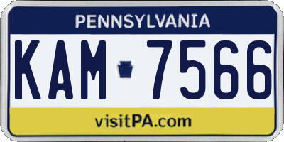 PA license plate KAM7566