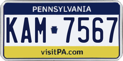 PA license plate KAM7567