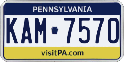 PA license plate KAM7570