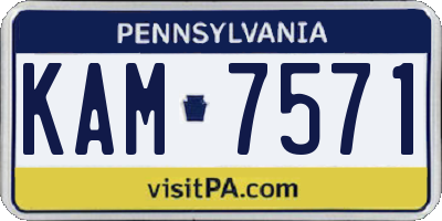 PA license plate KAM7571