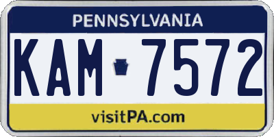 PA license plate KAM7572