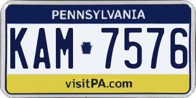 PA license plate KAM7576