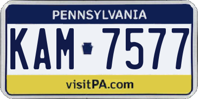 PA license plate KAM7577