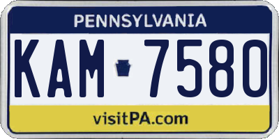 PA license plate KAM7580