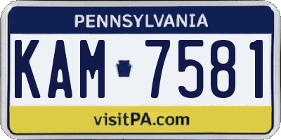 PA license plate KAM7581