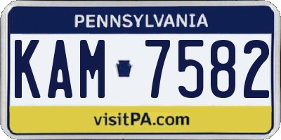 PA license plate KAM7582