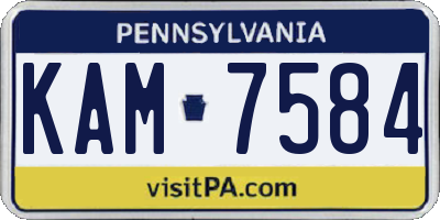 PA license plate KAM7584
