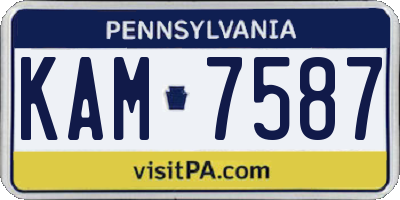 PA license plate KAM7587