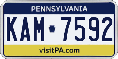 PA license plate KAM7592