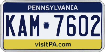 PA license plate KAM7602