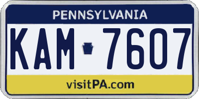 PA license plate KAM7607