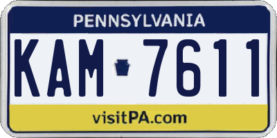 PA license plate KAM7611