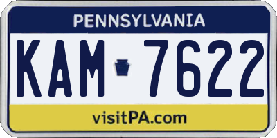 PA license plate KAM7622