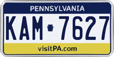 PA license plate KAM7627