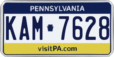 PA license plate KAM7628