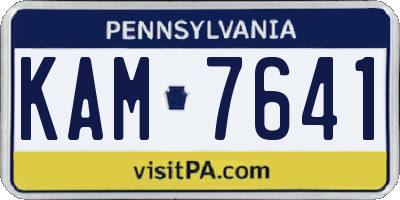 PA license plate KAM7641