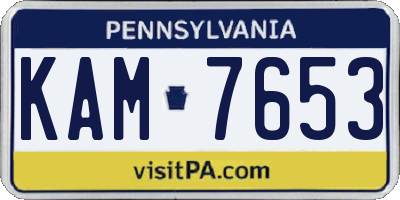PA license plate KAM7653