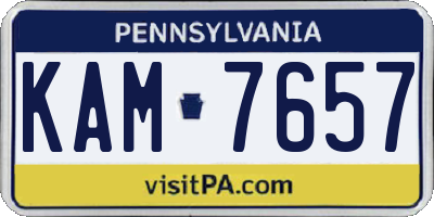 PA license plate KAM7657