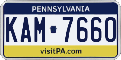 PA license plate KAM7660