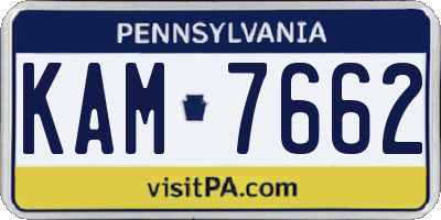 PA license plate KAM7662