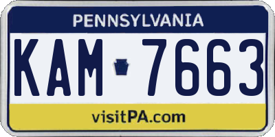 PA license plate KAM7663