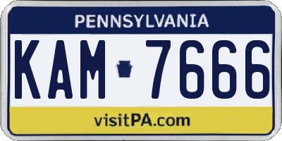 PA license plate KAM7666